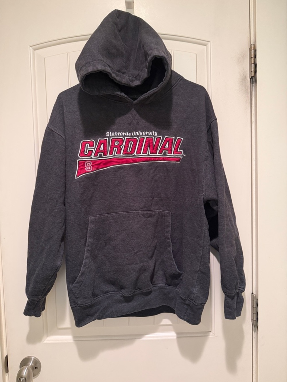 Stanford Cardinal Hooded Sweatshirt - Charcoal with Red Logo